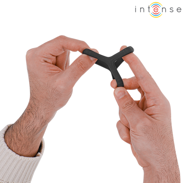 INTENSE - CARSON DOUBLE SILICONE PENIS RING BLACK MODEL 4 - Image 3