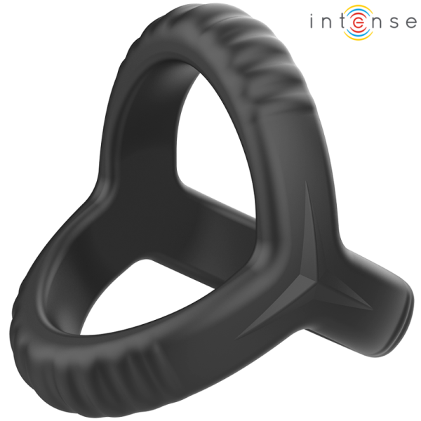 INTENSE - CARSON DOUBLE SILICONE PENIS RING BLACK MODEL 4 - Image 4