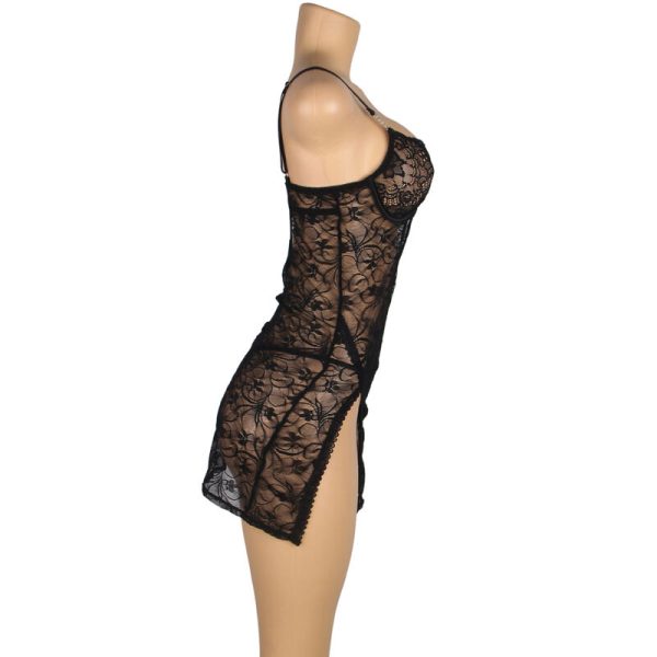 SUBBLIME - 954185 LACE BABYDOLL WITH ADJUSTABLE STRAPS BLACK S/M - Image 5