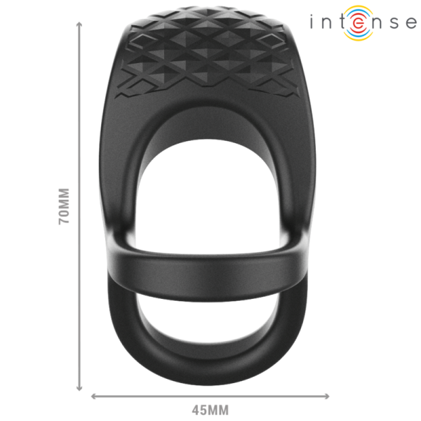 INTENSE - ALEX VIBRATOR DOUBLE PENIS RING 10 VIBRATIONS BLACK - Image 4