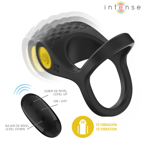 INTENSE - ALEX VIBRATOR DOUBLE PENIS RING 10 VIBRATIONS BLACK - Image 3
