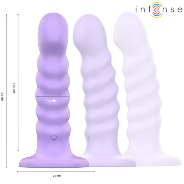 INTENSE - BRENDA VIBRATOR SIZE M SPIRAL DESIGN 10 VIBRATIONS PURPLE REMOTE CONTROL - Image 2