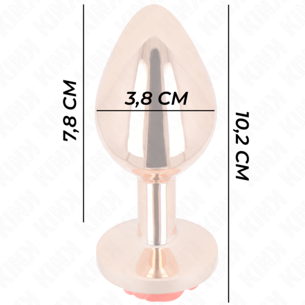 KINK - PINK GOLD ANAL PLUG WITH RED ROSE L - Image 4