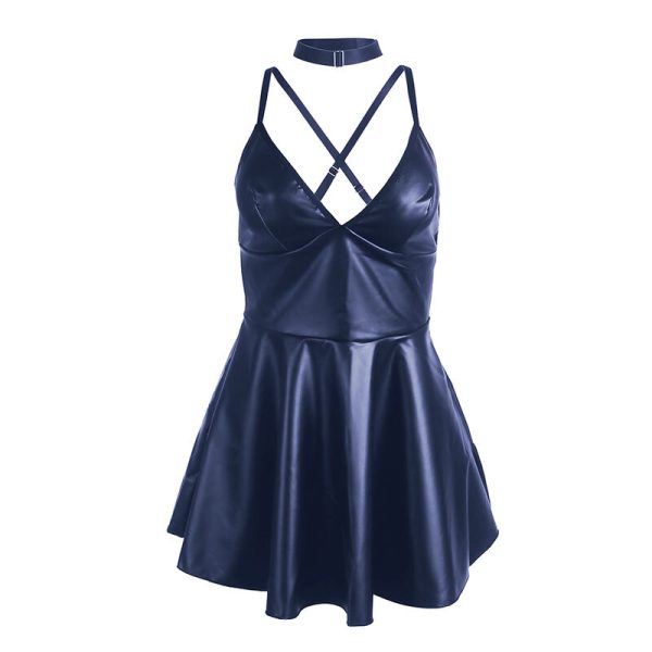SUBBLIME - 955410 DRESS WITH BLUE LEATHER STRAPS S/M - Image 5