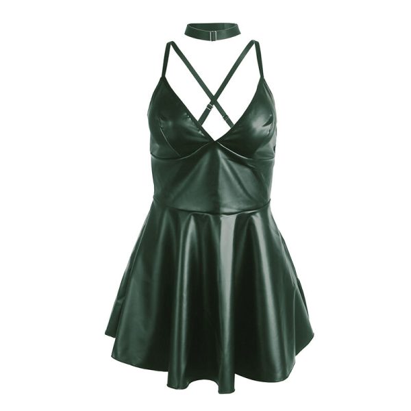 SUBBLIME - 955434 DRESS WITH GREEN LEATHER STRAPS S/M - Image 5