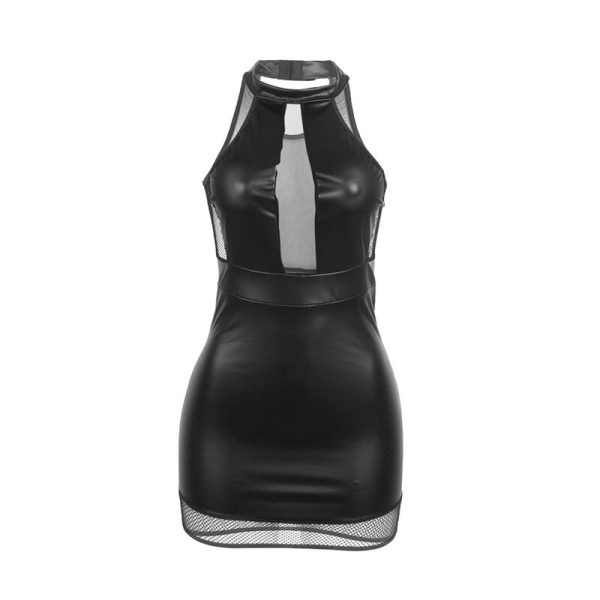 SUBBLIME - 955472 HALTER NECK DRESS WITH TRANSPARENCIES BLACK S/M - Image 4