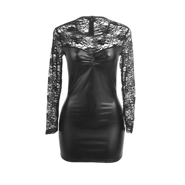 SUBBLIME - 955595 LONG SLEEVE DRESS WITH BLACK LACE S/M - Image 4