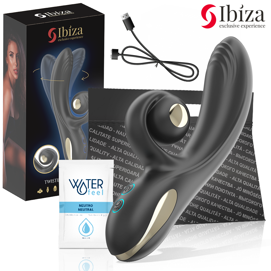 IBIZA - TWISTER VIBRATOR WITH CURVE STIMULATOR AND VIBRO-ROTATION