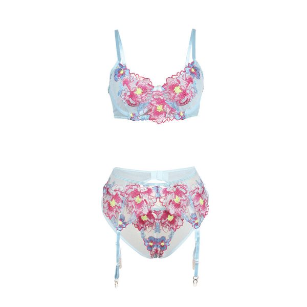 SUBBLIME - 957643 CONJUNTO SUJETADOR Y LIGUERO CON BORDADOS DE FLORES ROSAS S/M - Image 5