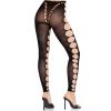 LEG AVENUE - SEAMLESS OPAQUE STOCKINGS WITH CUTOUT AT THE FEET BLACK