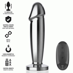 INTENSE - ANAL PLUG 10 VIBRATIONS METAL DILDO WITH REMOTE CONTROL M