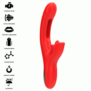 INTENSE - JESSICA MULTIFUNCTION VIBRATOR CLITORIS STIMULATION 24.8 CM RED