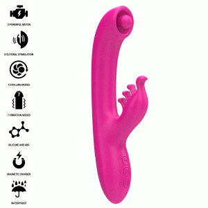 INTENSE - CHRISTINA MULTIFUNCTION RABBIT VIBRATOR 22.5 CM PINK