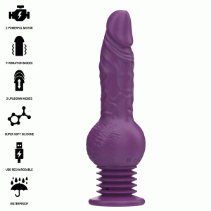 INTENSE - TATUM MULTIFUNCTION VIBRATOR WITH UP AND DOWN VIBRATION 24 CM PURPLE
