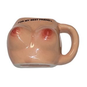DIABLO PICANTE  BREAST MAGNET ON A CERAMIC MUG “FOR MY BEST FRIEND”
