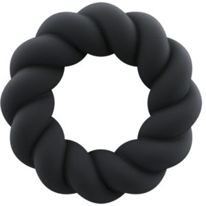 ROCKS-OFF - TWIST BLACK SILICONE MASTURBATOR RING