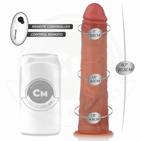 COCK MILLER - REALISTIC DILDO WITH SUCTION CUP AND REMOTE CONTROL VIBRATION 20.5 CM - Image 2