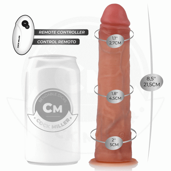 COCK MILLER - REALISTIC DILDO WITH SUCTION CUP AND REMOTE CONTROL VIBRATION 19.5 CM - Image 2