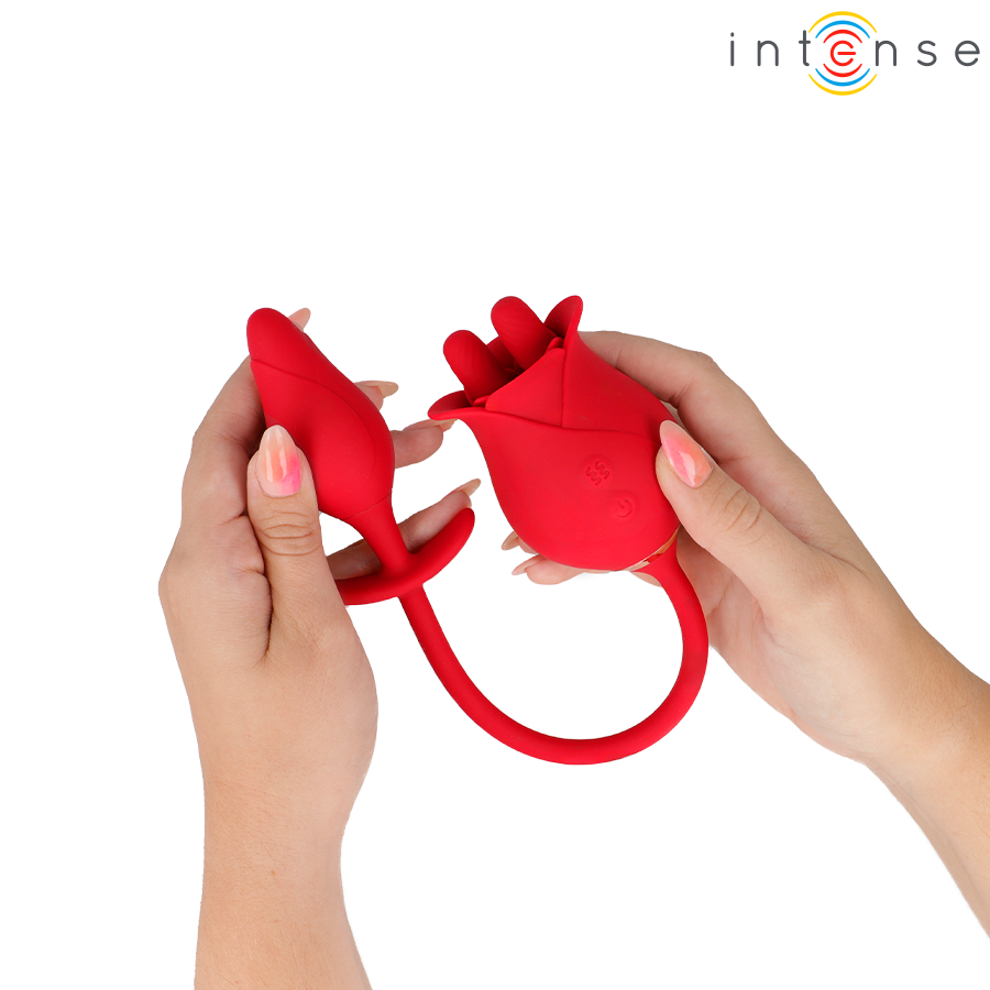 INTENSE - MELANIE DOUBLE CLITORIS STIMULATOR WITH ZIGZAG TONGUE