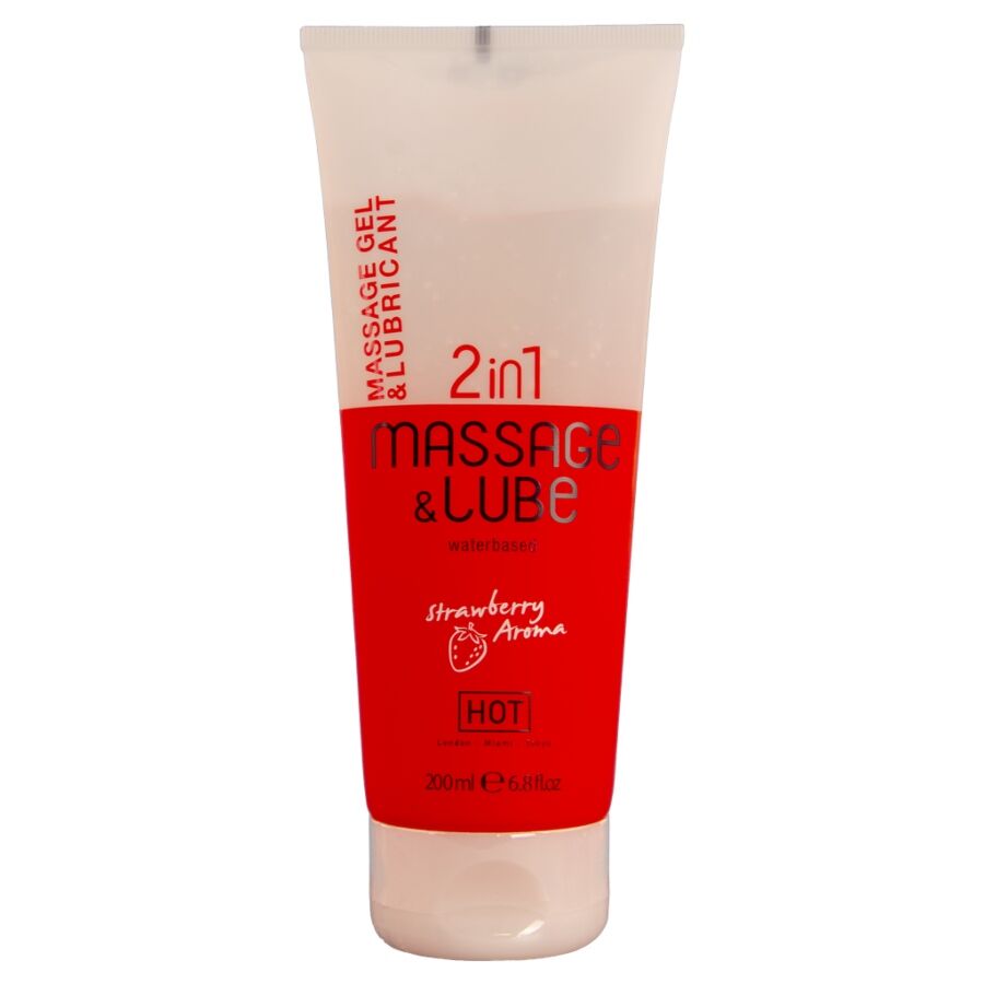 HOT - MASSAGE  GLIDE GEL 2 EN 1 FRESA 200 ML
