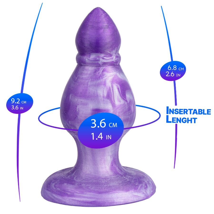 SILEXD - QUEEN ANAL PLUG FANTASY LIQUID SILICONE THERMOREACTIVE PURPLE 9.2 CM