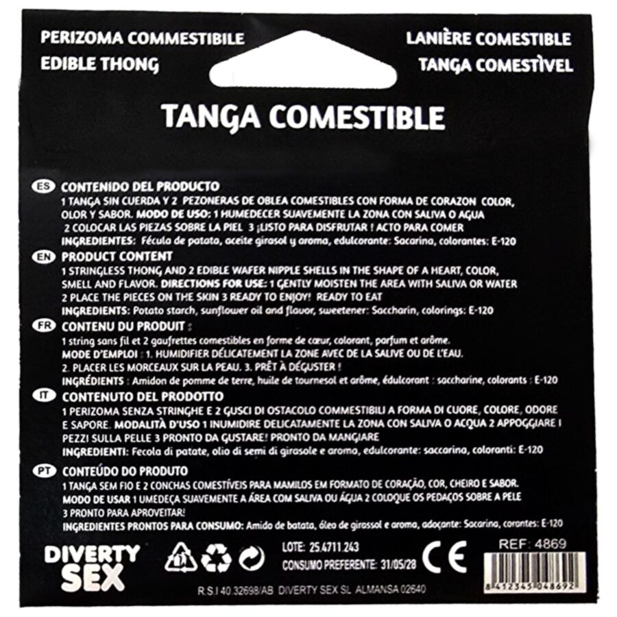 HOTFLOWERS - TANGA NIÑA WAFER Y 2 PEZONES SABOR FRESA /es/pt/es/fr/it/