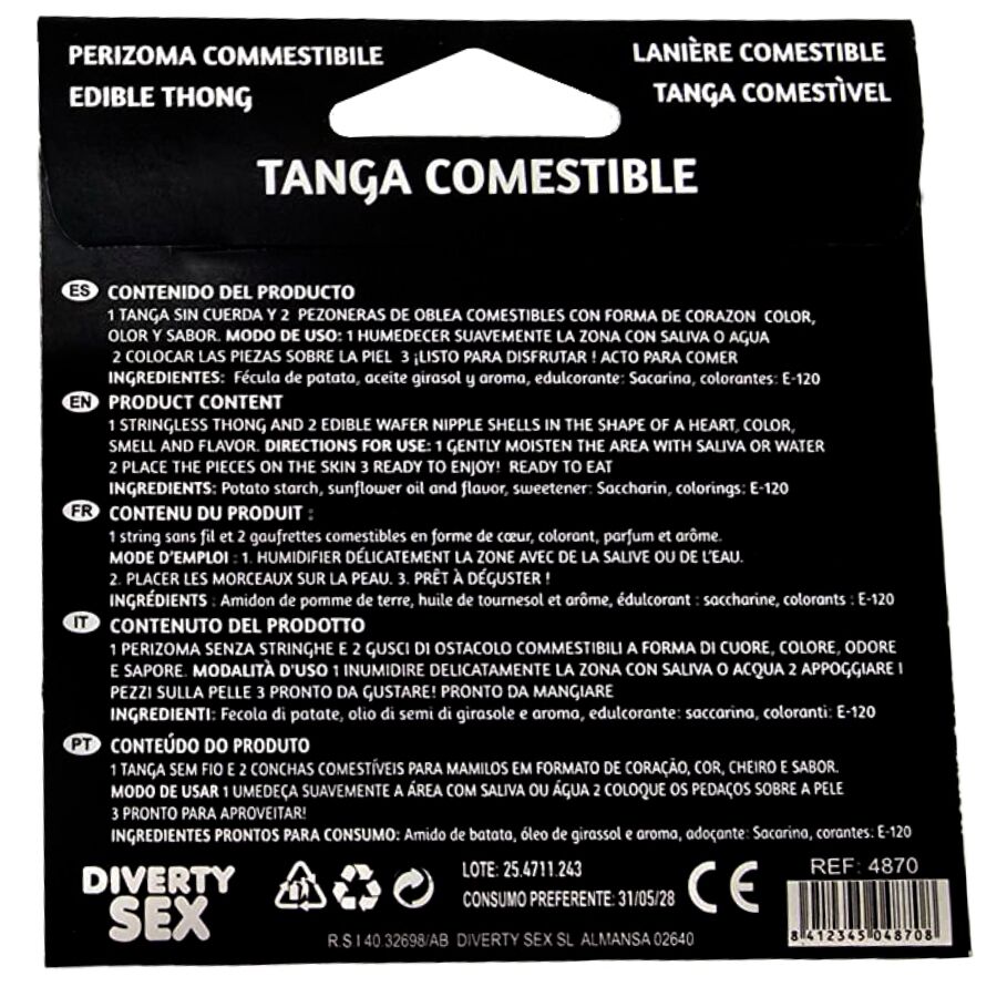 HOTFLOWERS - TANGA WAFER Y 2 PEZONES NIÑA SABOR VAINILLA /es/pt/es/fr/it/