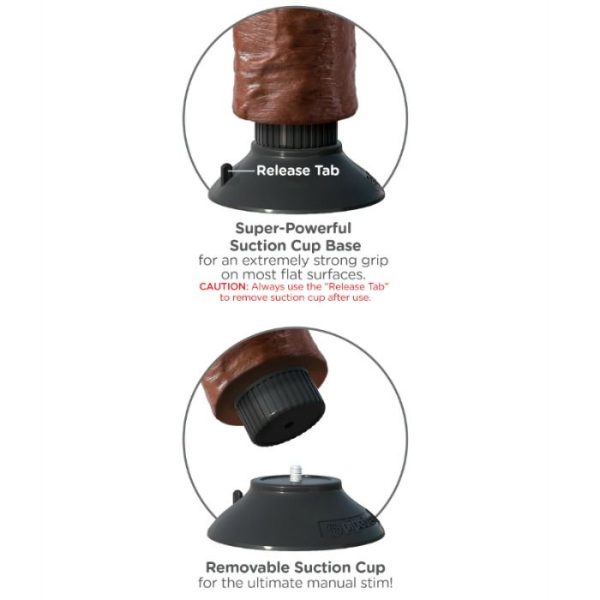 KING COCK - VIBRATING COCK BROWN 17.78 CM - Image 4