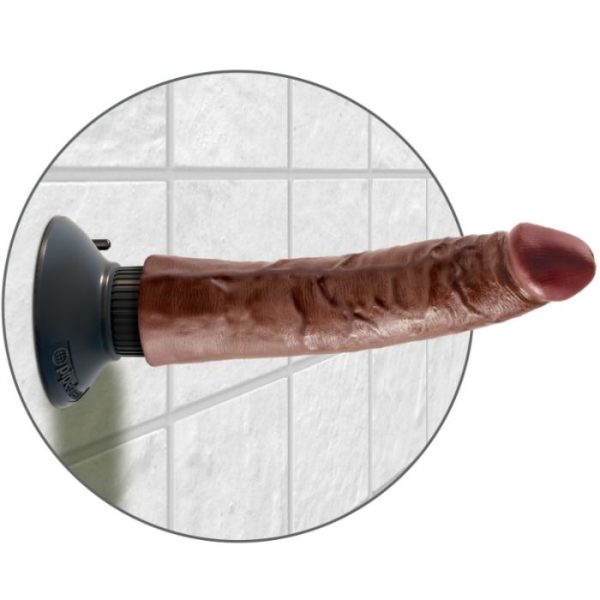 KING COCK - VIBRATING COCK BROWN 17.78 CM - Image 5