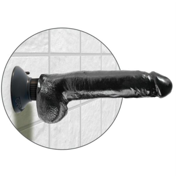 KING COCK - 23 CM VIBRATING COCK WITH BALLS BLACK - Image 4