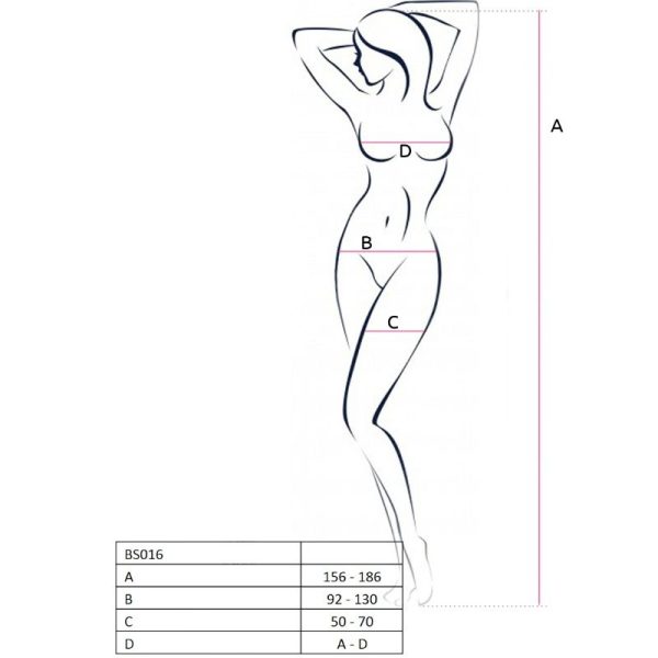 PASSION - WOMAN BS016 WHITE BODYSTOCKING ONE SIZE - Image 2