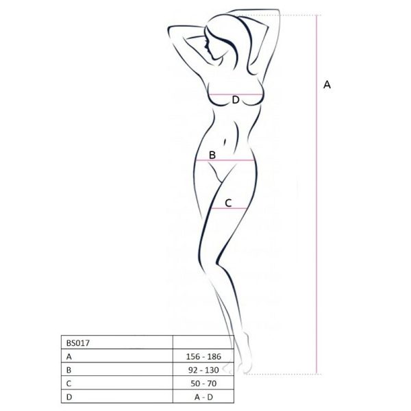 PASSION - WOMAN BS017 WHITE BODYSTOCKING ONE SIZE - Image 2