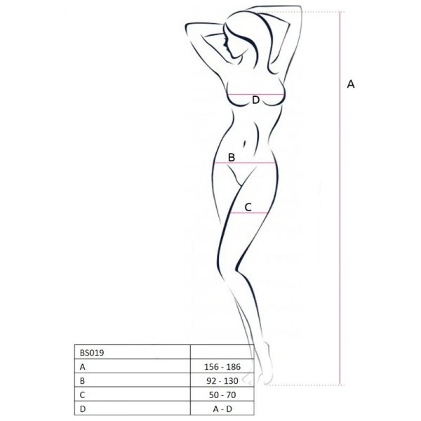 PASSION - WOMAN BS019 WHITE BODYSTOCKING ONE SIZE - Image 2