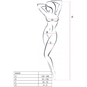 PASSION - WOMAN BS020 WHITE BODYSTOCKING ONE SIZE