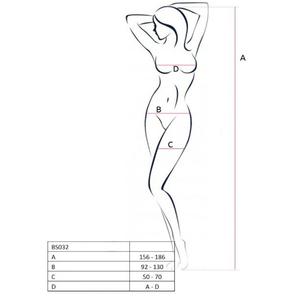 PASSION - WOMAN BS032 BODYSTOCKING BLACK ONE SIZE - Image 3