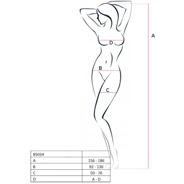 PASSION - WOMAN BS034 BODYSTOCKING BLACK ONE SIZE - Image 3