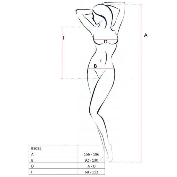 PASSION - WOMAN BS035 BODYSTOCKING BLACK ONE SIZE - Image 3