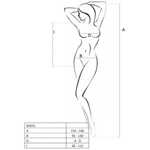 PASSION - WOMAN BS035 WHITE BODYSTOCKING ONE SIZE