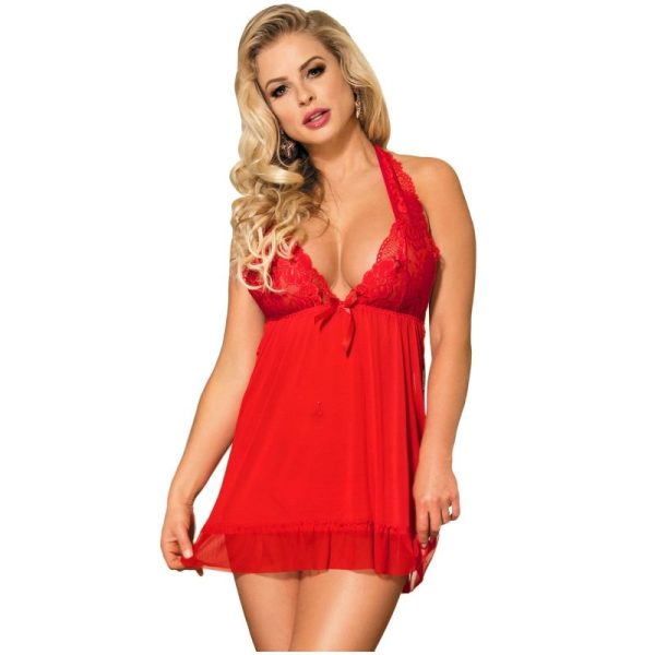 SUBBLIME - BABYDOLL ROJO FLORAL ADORNOS EN EL PECHO S/M - Image 2