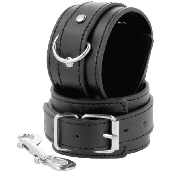 DARKNESS - BLACK ADJUSTABLE HANDCUFFS WITH DOUBLE REINFORCEMENT TAPE - Image 2