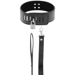 DARKNESS - BDSM COLLAR WITH BLACK LOCK