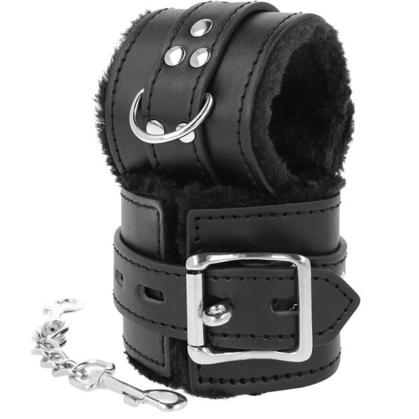DARKNESS - BLACK LINED BDSM HANDCUFFS - Image 2