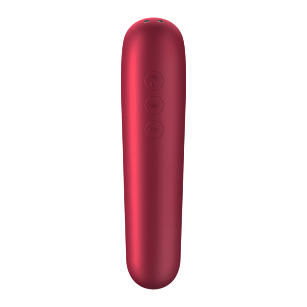 SATISFYER - DUAL LOVE VIBRATOR AND SUCTIONER WITH PULSED AIR RED - Image 3