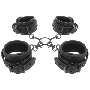 FETISH SUBMISSIVE - SET OF HAND AND ANKLE HANDCUFFS WITH NOPRENE LINING